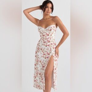 HOUSE OF CB London: Charlotte Rose Corset Midi Sundress Size M (smaller cup A-C)